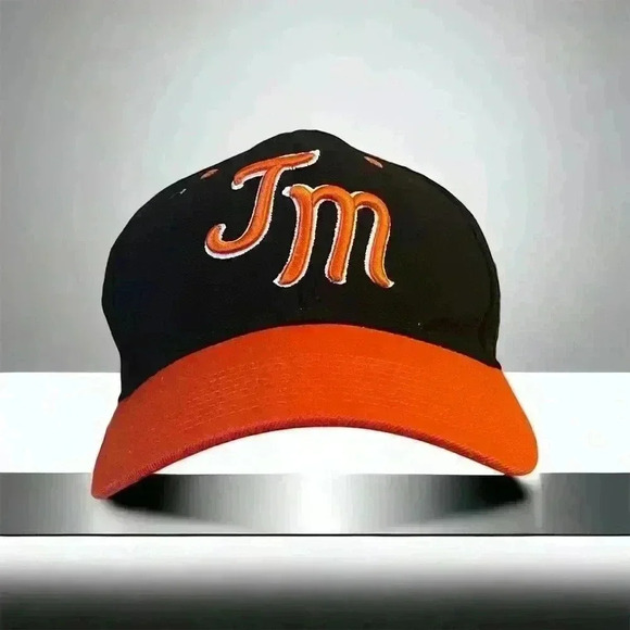 TM Orange and Black Baseball Cap with American Flag on back. Size 7 1/8 - Picture 4 of 8